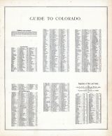 Colorado - Guide, United States 1885 Atlas of Central and Midwestern States